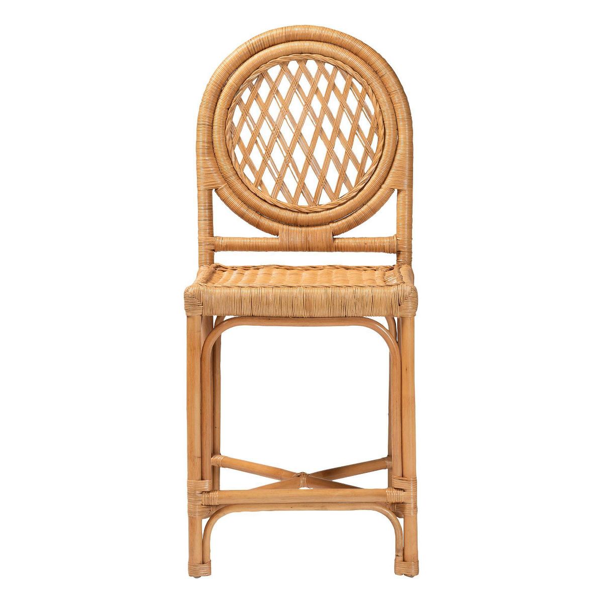 bali & pari Oxford Round Back Rattan Counter Stool Light Honey - thumbnail 8