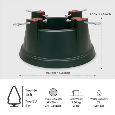 Large Green Plastic Christmas Tree Stand with Ergonomic Bolts
