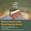All Things Cedar 44 Inch Deluxe Cedar Wooden Sauna Bench, Indoor Outdoor Seating with Lower Storage Shelf for Patio or Bathroom Shower, Natural - 2 of 4