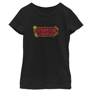Girls Stranger Things Doodle Sketch Classic Logo T Shirt - 1 of 4