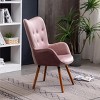 Roundhill Furniture Doarnin Contemporary Silky Velvet Tufted Button Back Accent Chair, Mauve - 4 of 4