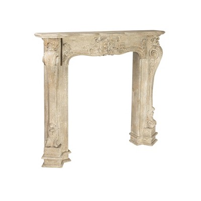 Storied Home Decorative Wood Fireplace Mantel Cream: Elegant Wall Mount, MDF Frame, 48.375"H x 55.125"W