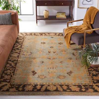 Elysian Light Blue Hand-Knotted Wool 4' x 6' Area Rug