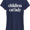 Women's - Instant Message - Childless Cat Lady White Short Sleeve Graphic T-Shirt - 2 of 4