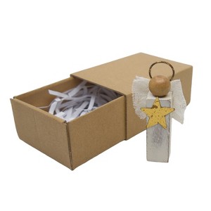 Transpac Wood Mini Angel Figurine Decorative Object for Christmas Multicolor Tabletop Decor Gift Giving and Holiday Charm - 1 of 1