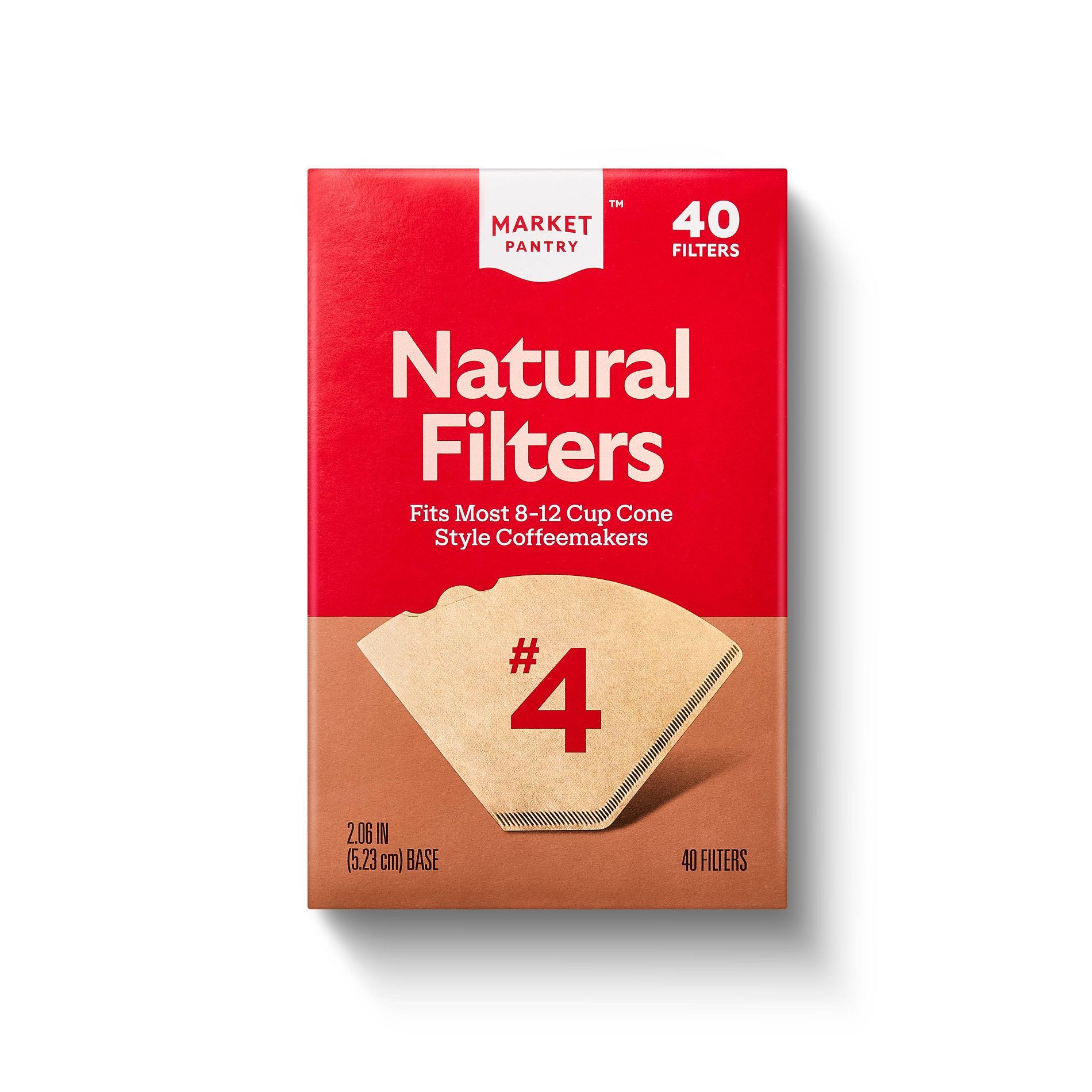 Natural Cone #4 Coffee Filters - 40ct - Market Pantry™