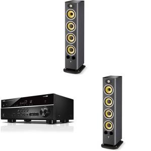 Focal Aria K2 936 Ash Grey (Limited Edition) 3-Way Floorstanding Audiophile Tower Speaker - PAIR, with RX-V385 5.1 Channel 4K AV Receiver - 1 of 4