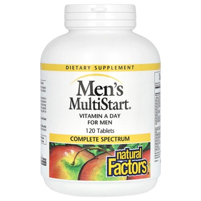 Natural Factors Men's MultiStart, Vitamin A Day for Men, 120 Tablets