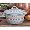 Blue Rose Polish Pottery 278 Ceramika Artystyczna Covered Round Baker - 3 of 4