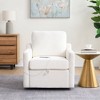 Swivel Arm Chair with Soft Chenille Fabric, Comfy Accent Chair With USB+TYPE-C Charging and Book Pocket - 2 of 4