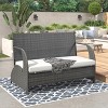 CLIHOME Outdoor Loveseat and Convertible to Four Seats, Suitable for Gardens and Lawns - 2 of 4