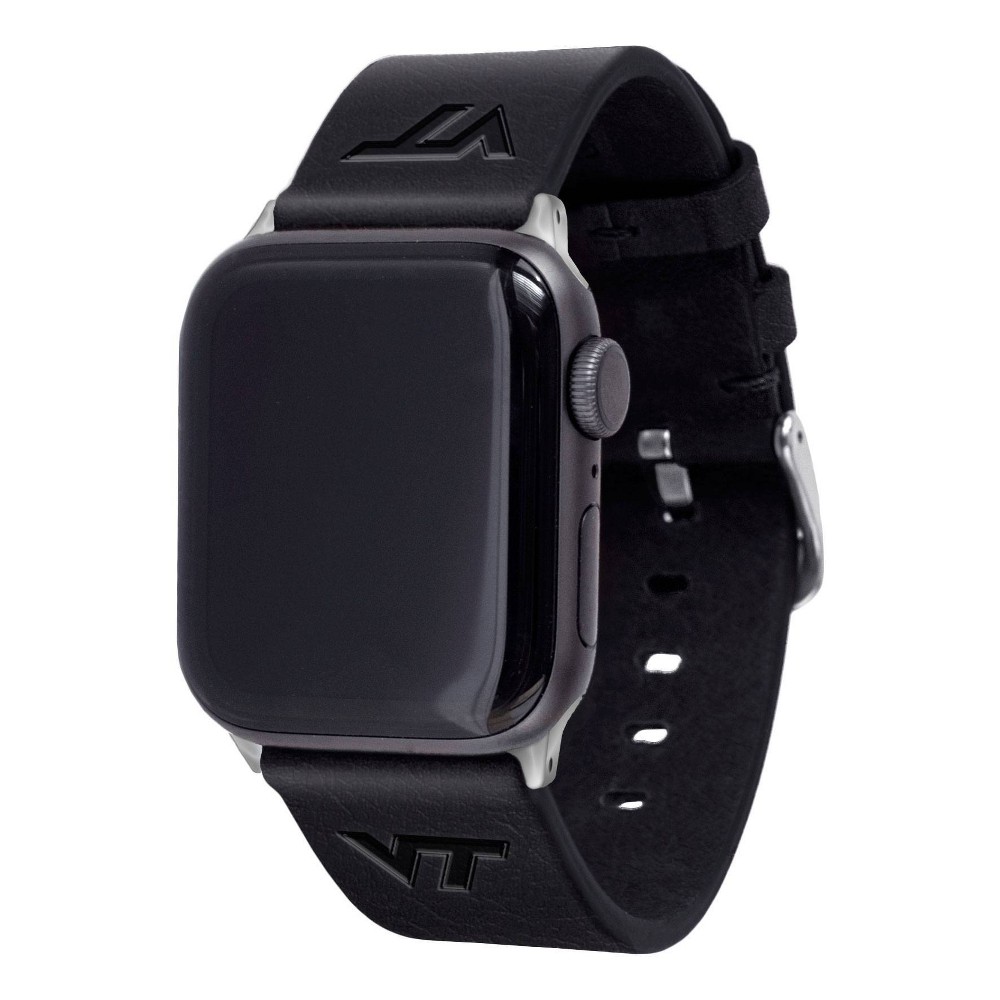 NCAA Virginia Tech Hokies Apple Watch Compatible Leather Band 38/40/41mm - Black