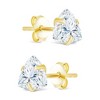 SHINE by Sterling Forever Sterling Silver Trillion Cut Prong Set Stud Earrings - 3 of 4