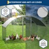 Large Metal Chicken Coop, Walk in Poultry Cage with Waterproof Cover, Metal Chicken Run, Dome Roof Hen Rabbit Duck House, 9.8' W x 6.5' D x 6.5' H - 4 of 4