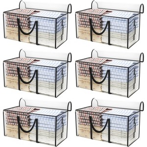 2/4/6/8 Pack 97L Extra Large Moving Bags Zippers & Carrying Handles, Heavy-Duty Storage Tote Boxes - 1 of 4