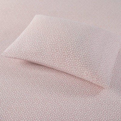 King Blush Dots Cotton Flannel Sheet Set