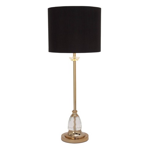 Brookwood Polished Brass Buffet Lamp with Black Shade