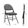 Coolmee 4pcs Folding Chair with Thickened Padded PU Cushion, Metal Legs and Non-Slip Feet Pads, Portable Stackable Commercial Seat for Home, Office - 2 of 4