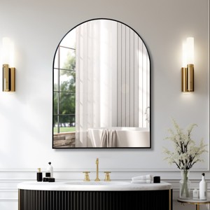 30''x40'' Arched Bathroom Mirror,Modern Arched Wall Mirror with Metal Framed for Wall - The Pop Home - 1 of 4