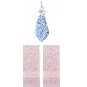 REGALWOVEN 3 Pcs Soft Absorbent Hand Towel Bathroom Decorative Set - 1 of 4