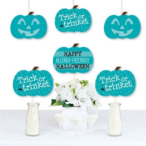 Big Dot of Happiness Teal Pumpkin - Decorations DIY Halloween Allergy Friendly Trick or Trinket Essentials - Set of 20 - 1 of 4