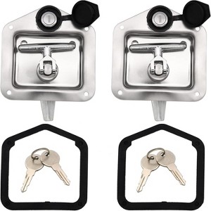 Attop T-Handle Latch,2 Truck Tool Box Latch Stainless Lock Replacement Handle with 4 Keys - 1 of 4