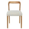 Christopher Knight Home Set of 2 Ashton Contemporary Rubberwood Upholstered Dining Chairs with Curved Open Back Natural - 4 of 4