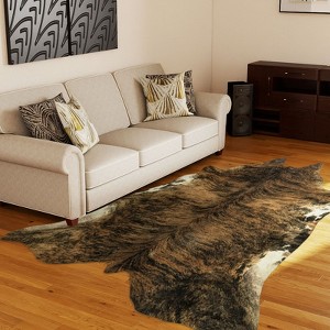 Faux Cowhide Rug 61x74.8 Inch, Western Animal Skin Carpet for Living Room Bedroom, Cowboy Cowgirl Home Decor - 1 of 4