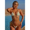 Moda Minx Lost in Paradise 'Coconut' Dancing in Dominica Piped Ruched Tie Side Crystal Bikini Bottoms - 3 of 4