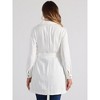 Allegra K Women's Notched Lapel Belted Trench Long Denim Jacket - 4 of 4
