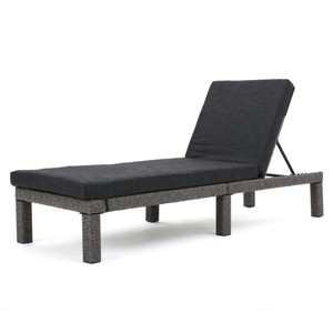 Outdoor PE Rattan Chaise Lounge Chair with Cushion,Wicker Patio Lounger for Garden,Iron Frame Chaise Lounge with All-Weather Design-Koiai - 1 of 4