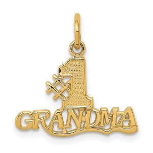 Black Bow Jewelry 14k Yellow Gold #1 Grandma Charm or Pendant, 18mm - 1 of 4