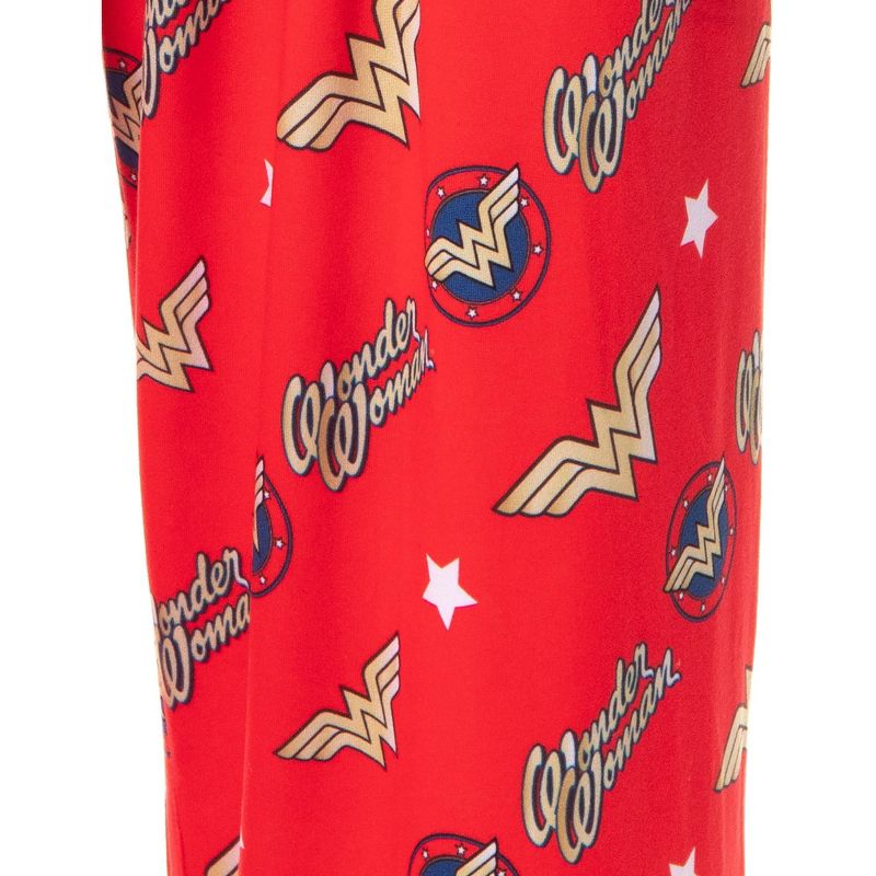 DC Comics Womens' Wonder Woman Classic Character Symbol Pajama Pants Red, 4 of 6