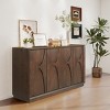 Modern 4-Door Wooden Cabinet With Adjustable Shelves, Wooden Sideboard, Storage Cabinet With Doors And Shelves, Wooden Sideboard-Cuddlewood - 2 of 4