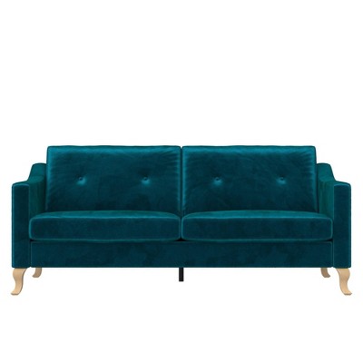 67'' Green Velvet Tufted Sofa with Wood Legs