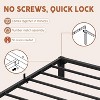 homfan Bed Frame, High Platform Bed Frame, Queen Size with Storage Space, Heavy Duty Steel Slat Support, No Screws Needed, Easy Assembly - 3 of 4