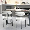 CENGHU Mid-Century Modern Boucle Dining Chairs Set of 2, Curved Backrest Chair, Round Upholstered Kitchen Chairs - 4 of 4
