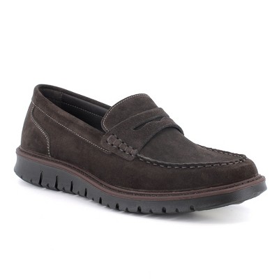 Mateo Made in Italy Men’s Suede Penny Loafers by Alpine Swiss