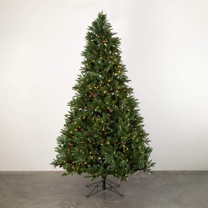 9 ft. Sullivans Artificial Large Green Pre-Lit Pine Christmas Tree, Green - 1 of 2