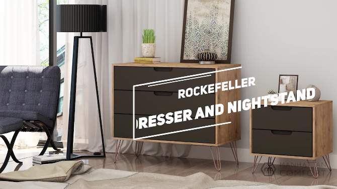 Rockefeller Dresser and Nightstand Set - Manhattan Comfort	, 2 of 12, play video