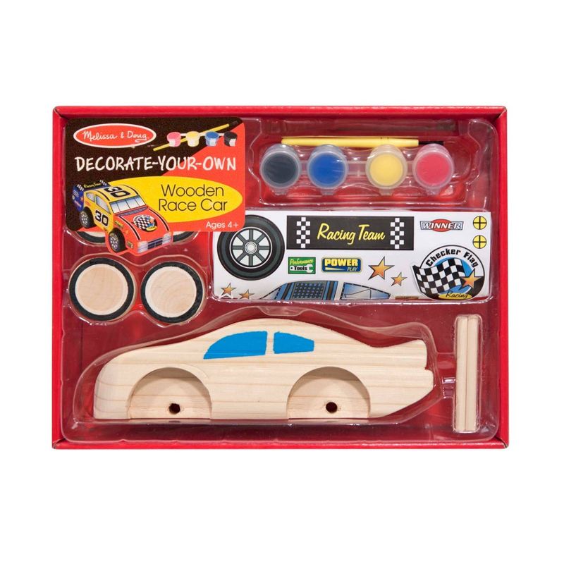 Melissa &#38; Doug Decorate-Your-Own Wooden Race Car Craft Kit, 1 of 11