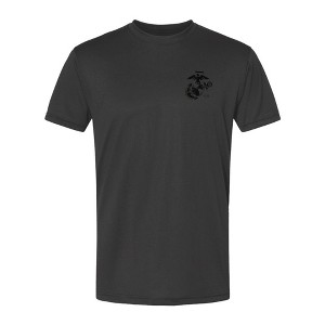 OUTSIDE THE WIRE Leatherneck for Life Blackout Left Chest Eagle, Globe, and Anchor Established Performance T-Shirt - 1 of 3
