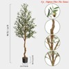 6 ft Artificial Olive Tree Indoor Tall Faux Olive Tree w/Moss Double-Handled Woven Basket Artificial Silk Plant Designed Faux Wood Trunk - 2 of 4