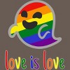 Adult Design By Humans Happy Ghost Love is Love Pride By Racerback Tank Top - 2 of 2