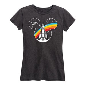 Women's - Disney - Mickey Head Retro Space Short Sleeve Graphic T-Shirt - 1 of 4