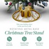 Home Heritage 1-1.75" Christmas Tree Base Rotating Metal Stand with Stanley 9' Skinny Pencil 500 Pre-Lit White Clear Lights Artificial Christmas Tree - image 4 of 4