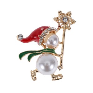 Unique Bargains Christmas Brooches RW0159 Alloy Dripping Wax White 1.42"x1.77" 1 Pc - 1 of 4