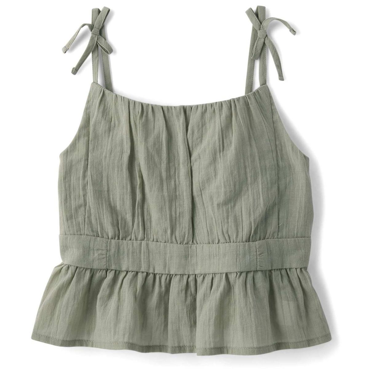 The Children's Place Girls Sleeveless Tie Shoulder Textured Tank Top