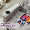 TYBOATLE Velvet Loveseat Sofa Set, 3-Piece Tufted Couch with 2 USB & Cup Holders, Small Space Furniture for Apartment, Office, Bedroom - 4 of 4