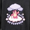 Women's - Disney - Lotso No Rain No Flowers Lightweight French Terry Wide Neck Long Sleeve Shirt - 2 of 4